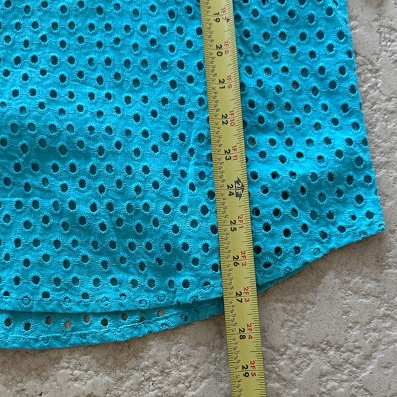 Gretchen Scott Designs Turquoise Eyelet Blouse - Picture 3 of 5